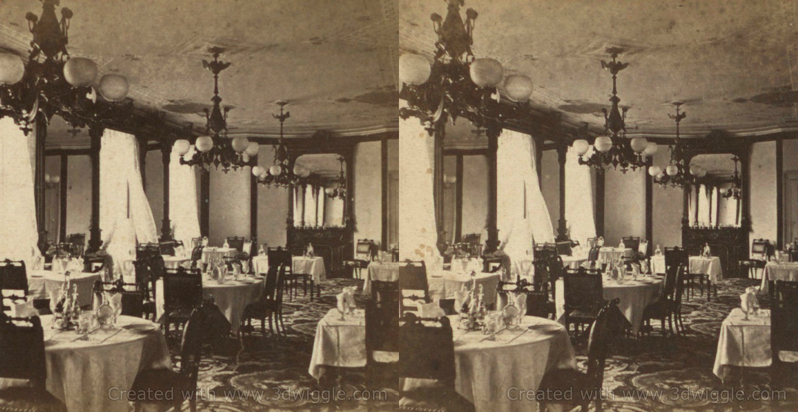 Dining Room, Maison Doree stereo card, New York Public Library