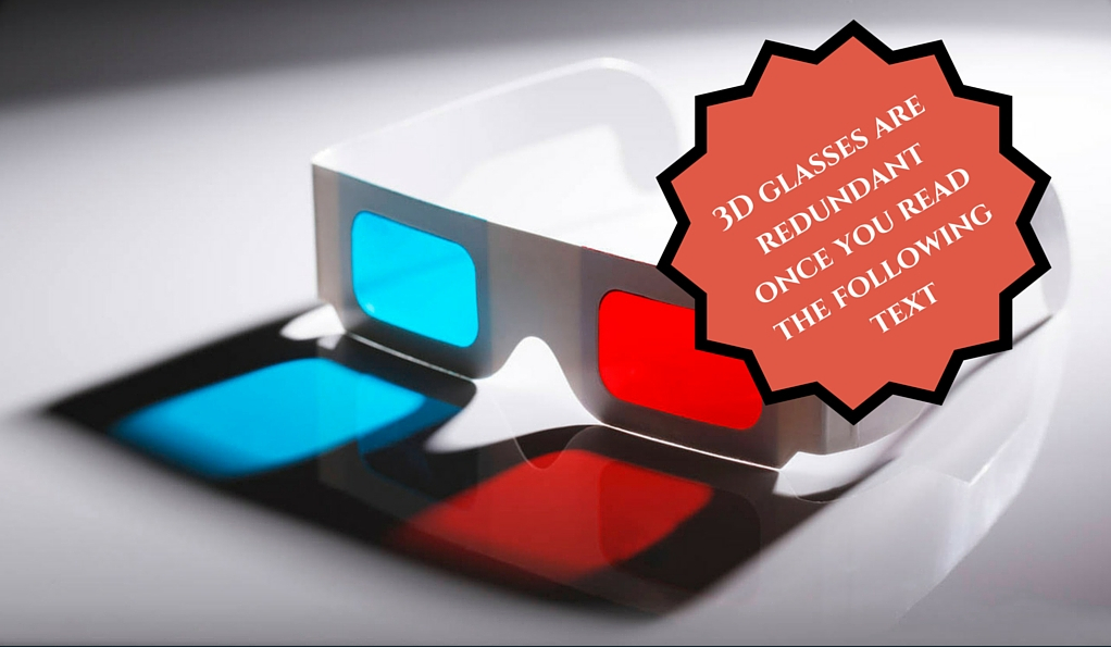 3D glasses not required stamp