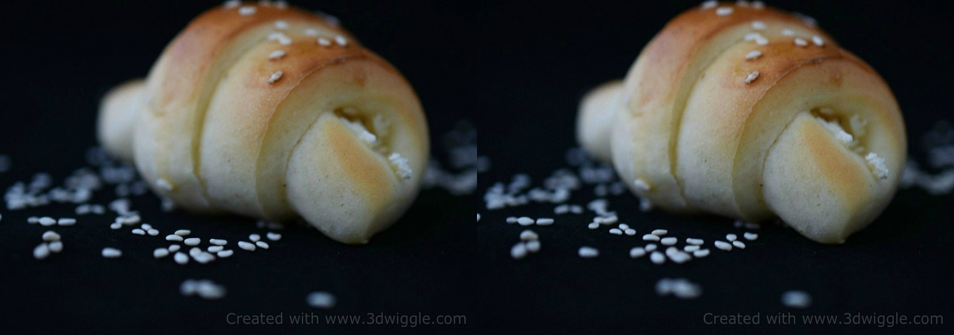 cheese roll on a black background